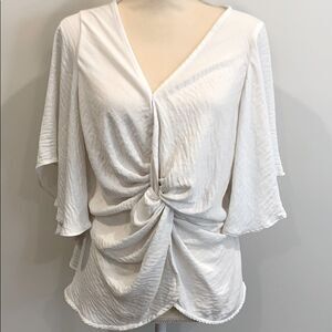 White Knotted Blouse Size Large